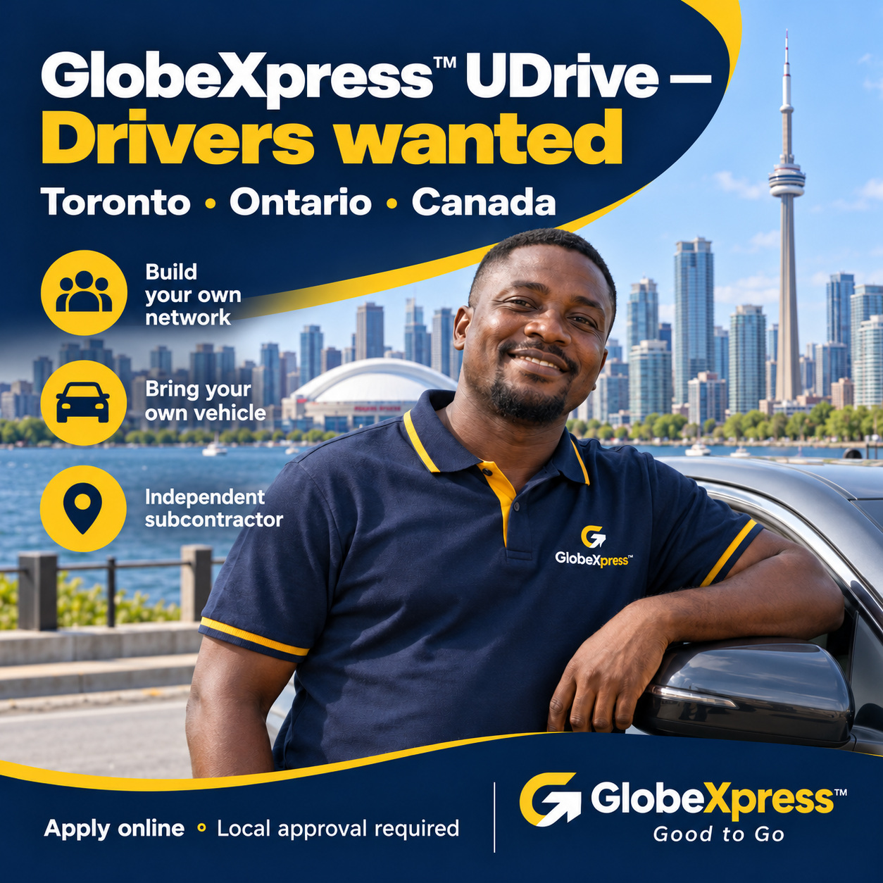GlobeXpress UDrive — Toronto, Ontario, Canada drivers wanted
